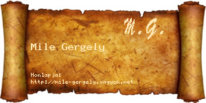 Mile Gergely névjegykártya